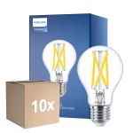 Multipack 10x Philips Master LED E27 Birne Fadenlampe Klar 7.2W 1055lm - 922-927 Dim To Warm | Höchste Farbwiedergabe - Dimmbar - Ersatz Für 75W