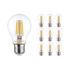 Multipack 10x Noxion Lucent Fadenlampe LED E27 Birne Klar 7W 806lm - 827 Extra Warmweiß | Ersatz für 60W