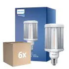 Multipack 6x Philips TrueForce LED E27 HPL Klar 42W 5700lm 360D - 830 Warmweiß | Ersatz für 125W